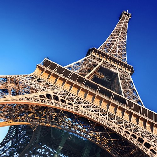 The iconic Eiffel Tower against a beautiful sky