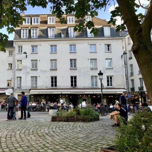 Charming Parisian street cafe with outdoor seating